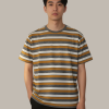 The Mariner Striped Crewneck Tee - Mustard & Grey