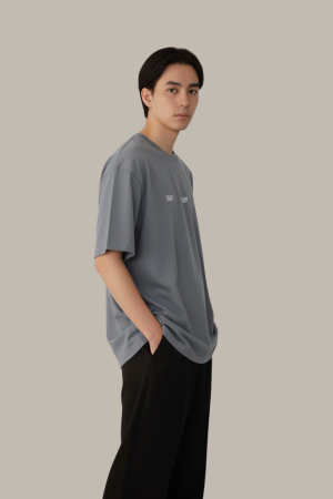 Charcoal gray Oversized Crewneck Tee