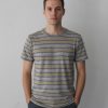 The Horizon Striped Athletic Tee - Grey & Mustard