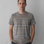 The Horizon Striped Athletic Tee - Grey & Mustard