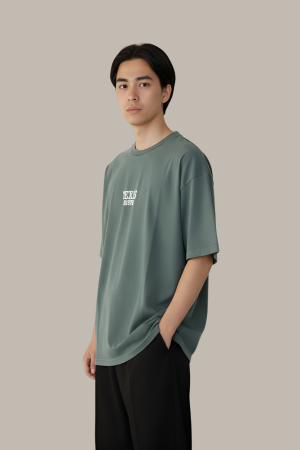 Green Oversized Cotton T-Shirt with “TEXAS” Print – Men’s Street Wear