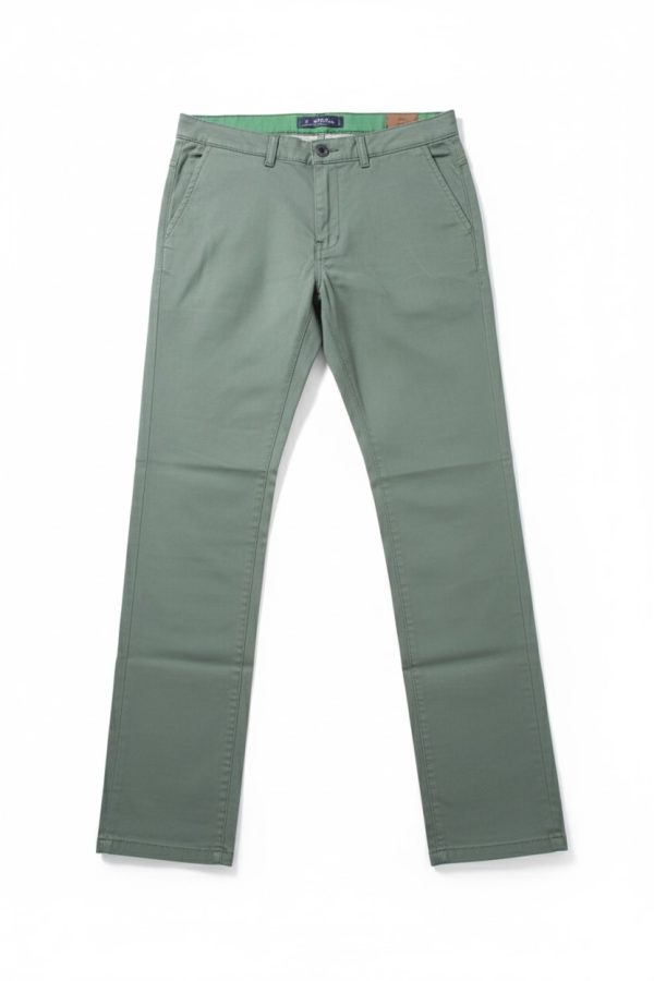 Zara Men's Olive Green Slim-Fit Dress Pants