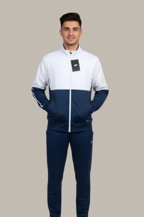 GK Tracksuit | Two-Tone Navy & White Zip-Up